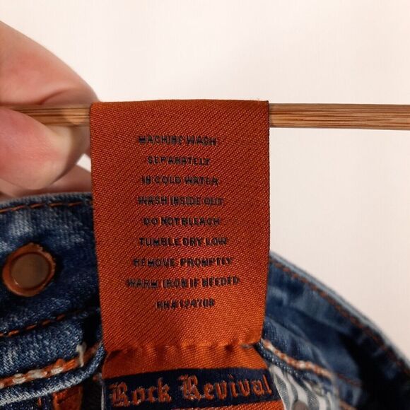 Rock Revival Alanis Stretch Capri Jeans Women's SZ 24 Embroidered Cowgirl Preppy - Picture 10 of 13